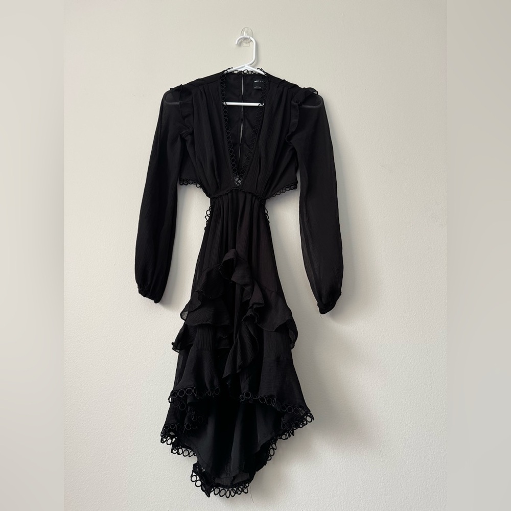 ASOS DESIGN mini dress with long sleeve and circle trim Sz 0 - Picture 6 of 12